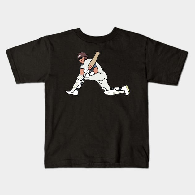 Cricketer Kids T-Shirt by Mark Ewbie